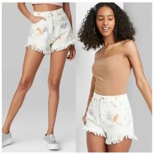 Floral High Rise Cut Off Shorts